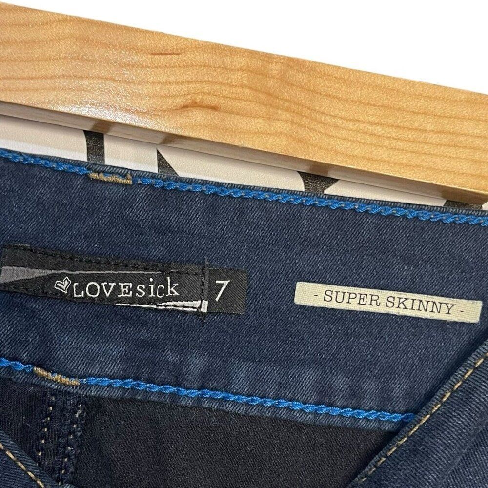 Lovesick Skinny Leg Jegging Pants Women's 7 Juniors Blue Pockets Casual Academia - Picture 6 of 12
